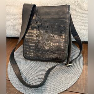 RADLEY LONDON Black Croc-Embossed Crossbody Bag NWOT